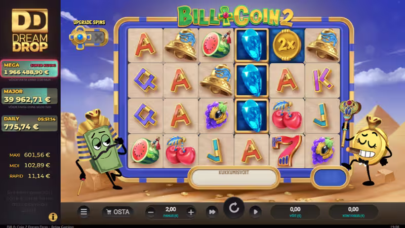 Bill Coin 2 Dream Drop Jackpot » Kasiino21 | Usaldusväärne teejuht Eesti mängijale Bill Coin 2 mäng koos Dream Drop Jackpotiga