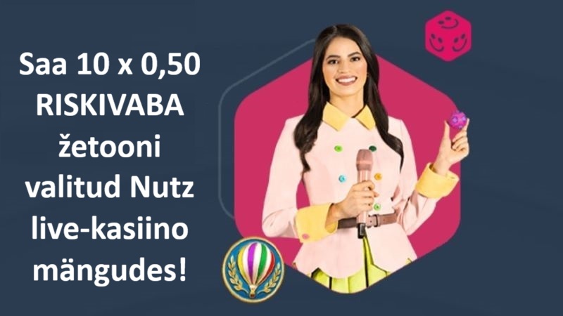 Nutz live-kasiino boonus ja tasuta žetoonid