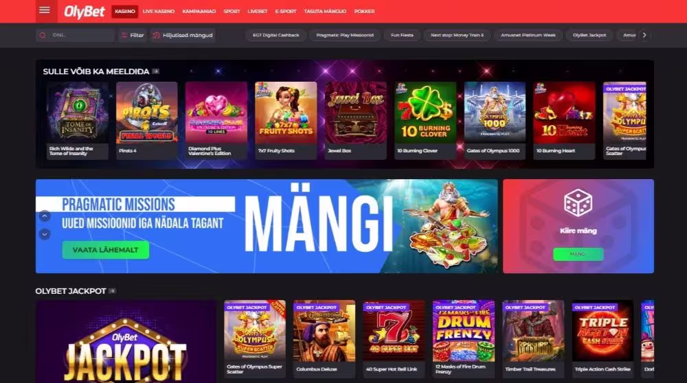 Olybet-avalehe-screenshot » Kasiino21 | Usaldusväärne teejuht Eesti mängijale OlyBet avalehe screenshot